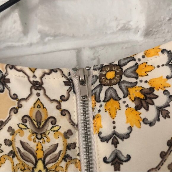 Lulu's Yellow Floral Bandana Sheath Mini Dress S - Picture 7 of 8